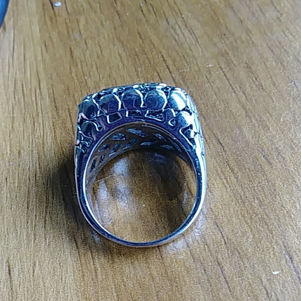 VINTAGE Chunky Moon Rhinestone Chip Ring! - Picture 3 of 4